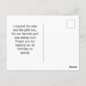 ピンクの誕生日ケーキ　ありがとう　ポストカード ポストカード (裏面)