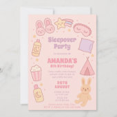 ピンクの誕生日スリープバーおもしろい 招待状 (正面)