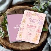 ピンクの誕生日スリープバーおもしろい 招待状