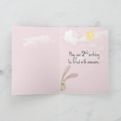 ピンクの誕生日バニー2 カード (内部)