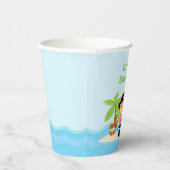 ピンクの誕生日パーティーでかわいいブロンド海賊ガール 紙コップ (右)