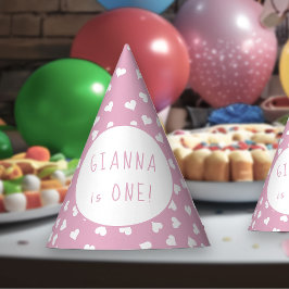 ピンクの誕生日パーティーはいかが?スイートハートモチーフで年齢もお名前も入れられる パーティーハット