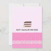 ピンクの誕生日パーティーへの招待 招待状 (裏面)