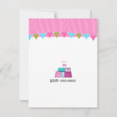 ピンクの誕生日パーティー 招待状 (裏面)