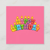 ピンクの誕生日 スクエア名刺 (正面)