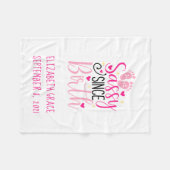 ピンクの誕生統計ハート以来誕生ベビー フリースブランケット (正面(横))