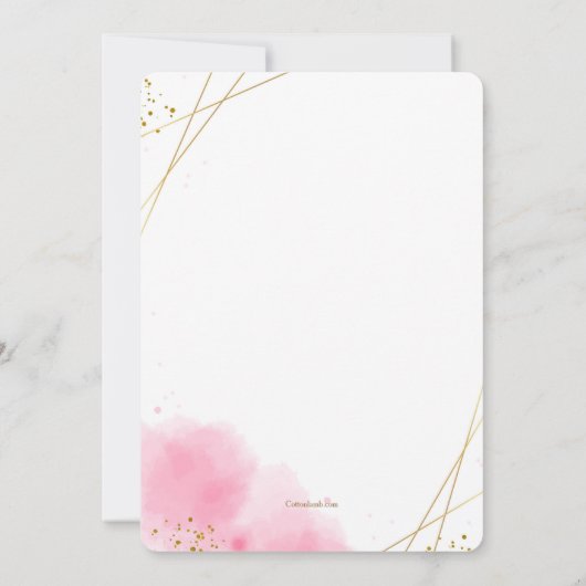 ピンクの説教宗教招待状 招待状 (裏面)