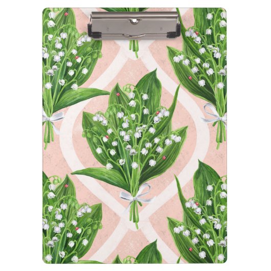 ピンクの谷の花のユリの花束 クリップボード (正面)