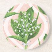 ピンクの谷の花のユリの花束 コースター (正面)