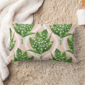 ピンクの谷の花のユリの花束 ランバークッション (ブランケット)