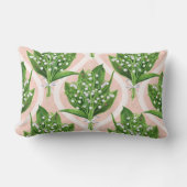 ピンクの谷の花のユリの花束 ランバークッション (正面)