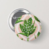 ピンクの谷の花のユリの花束 缶バッジ (正面&裏面)