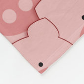 ピンクの豚のようなブタパターン フリースブランケット (角)