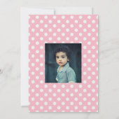 ピンクの豚のような顔の誕生会の写真の招待 招待状 (裏面)