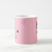ピンクの豚のような顔 コーヒーマグカップ (中央)