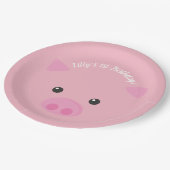 ピンクの豚のような顔 ペーパープレート (アングル)