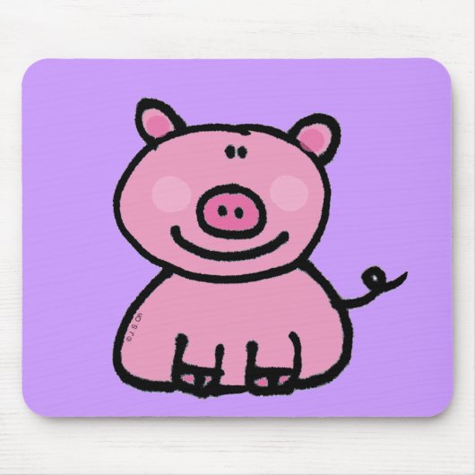 ピンクの豚のよう マウスパッド (正面)