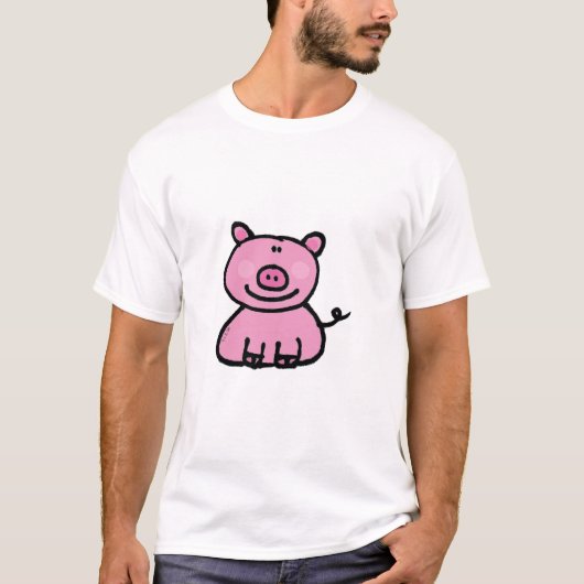 ピンクの豚のよう Tシャツ (正面)