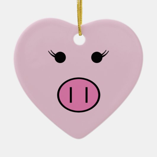 ピンクの豚をサディ～かわいいかわいい セラミックオーナメント (正面)