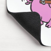 ピンクの豚飛んでいる漫画 |背景色の選択 マウスパッド (コーナー)