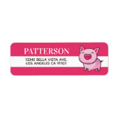 ピンクの豚 宛名ラベル ラベル (正面)