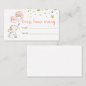 ピンクの象のゲームカードの数を推測する エンクロージャーカード (正面/裏面)