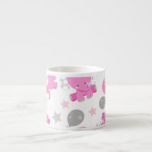 ピンクの象のパターン,かわいい象,星 エスプレッソカップ (正面)