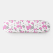 ピンクの象のパターン，かわいい象，星 スケートボード (横)