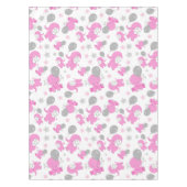 ピンクの象のパターン，かわいい象，星 テーブルクロス (正面)