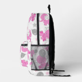 ピンクの象のパターン，かわいい象，星 プリントバックパック (右)