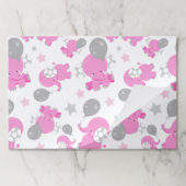 ピンクの象のパターン，かわいい象，星 ペーパーパッド (折り畳み)