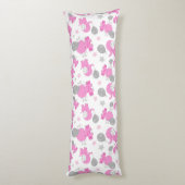 ピンクの象のパターン，かわいい象，星 ボディピロー (裏面 (縦))