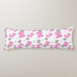 ピンクの象のパターン,かわいい象,星 ボディピロー