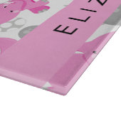 ピンクの象のパターン,星,あなたの名前 カッティングボード (角)