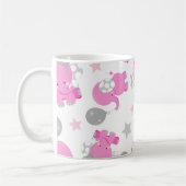 ピンクの象のパターン,星,あなたの名前 コーヒーマグカップ (左)
