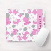 ピンクの象のパターン,星,あなたの名前 マウスパッド (マウス)