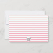 ピンクの象のパーソナライズされた子供の文房具 サンキューカード (裏面)