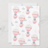 ピンクの象のベビーが赤ちゃんシャワーを醸造している 招待状 (裏面)