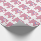 ピンクの象のベビーガールギフトラップ ラッピングペーパー (角)