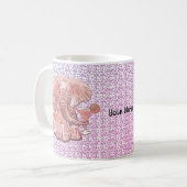 ピンクの象のマグカップ コーヒーマグカップ (正面左)