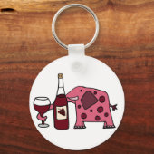 ピンクの象のワイン キーホルダー (正面)