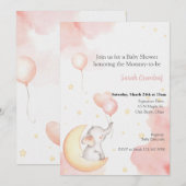 ピンクの象の招待状 招待状 (正面/裏面)