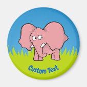 ピンクの象の漫画の磁石 マグネット (正面)