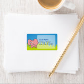 ピンクの象の漫画 ラベル (インサイチュ)