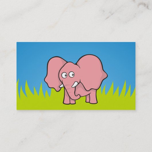 ピンクの象の漫画 名刺 (裏面)
