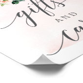 ピンクの象の贈り物とカードのサイン ポスター (角)