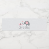 ピンクの象の赤ちゃんシャワー水ボトルラベル ペットボトルラベル (シングルラベル)