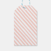 ピンクの象の赤ちゃん女の子がシャワー感謝していユーラベル ギフトタグ (裏面)