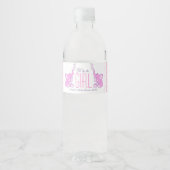 ピンクの象を二頭並べた少女だ ペットボトルラベル (正面)