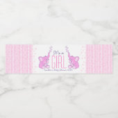 ピンクの象を二頭並べた少女だ ペットボトルラベル (シングルラベル)